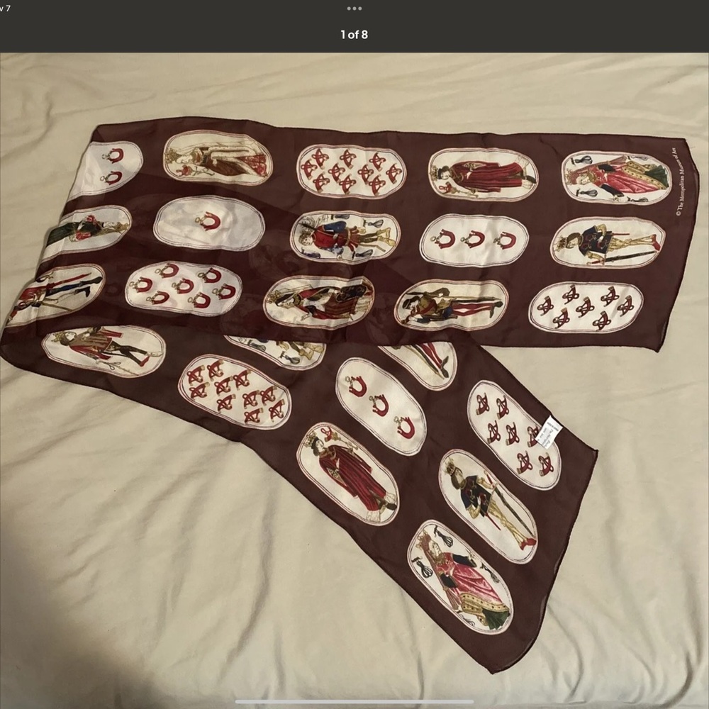 The Metropolitan Museum Of Art 100% Silk Vintage Scarf - Made In Japan in 1955